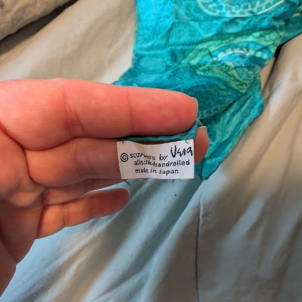 Vintage Vera Neumann Turquoise and Teal Scarf